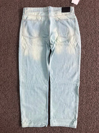 Vintage Light Wash High-Waisted Straight Leg Denim Jeans – Classic Blue Unisex