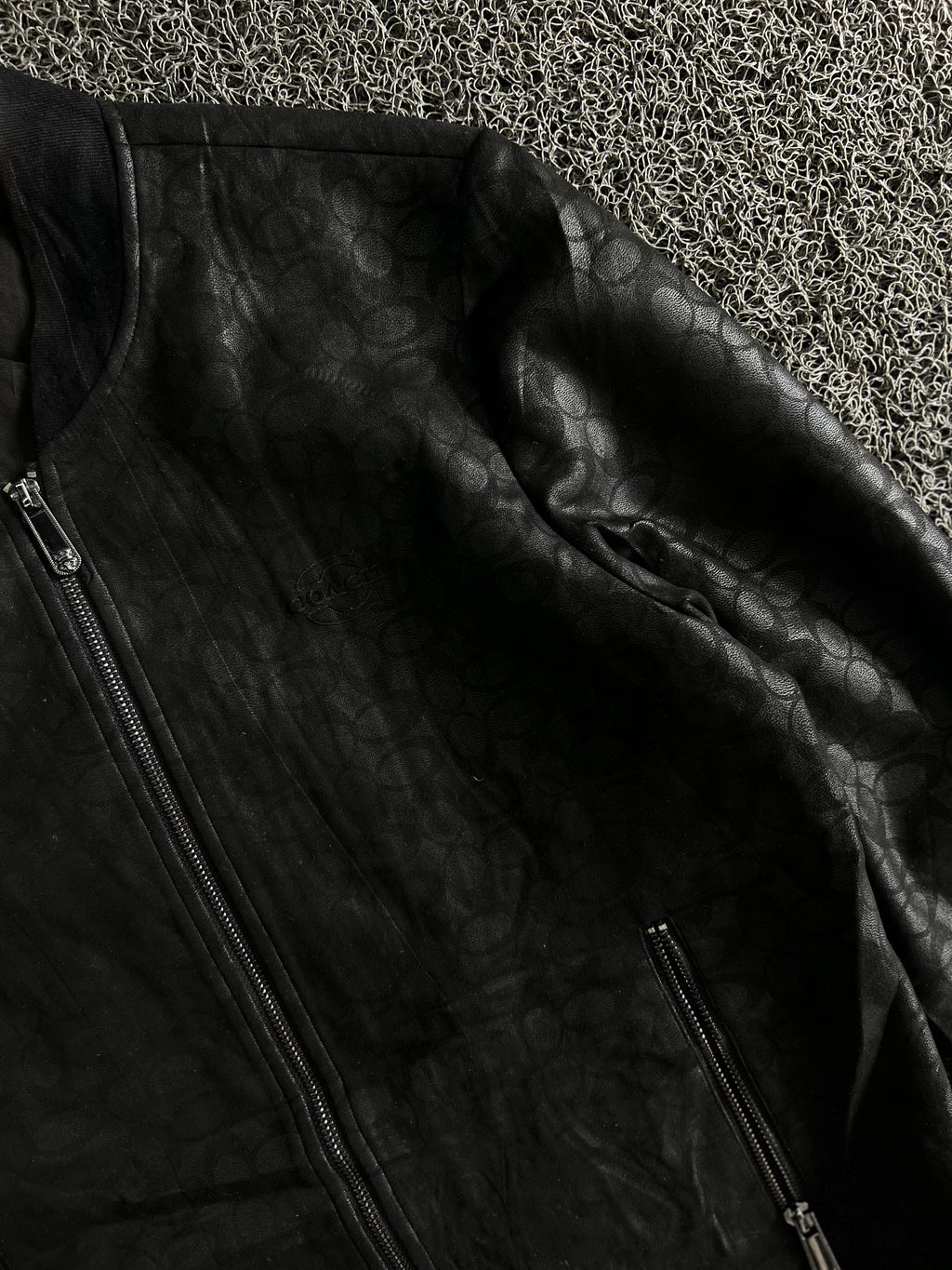 Black Textured Bomber Jacket – Premium Zip-Up Casual Jacket