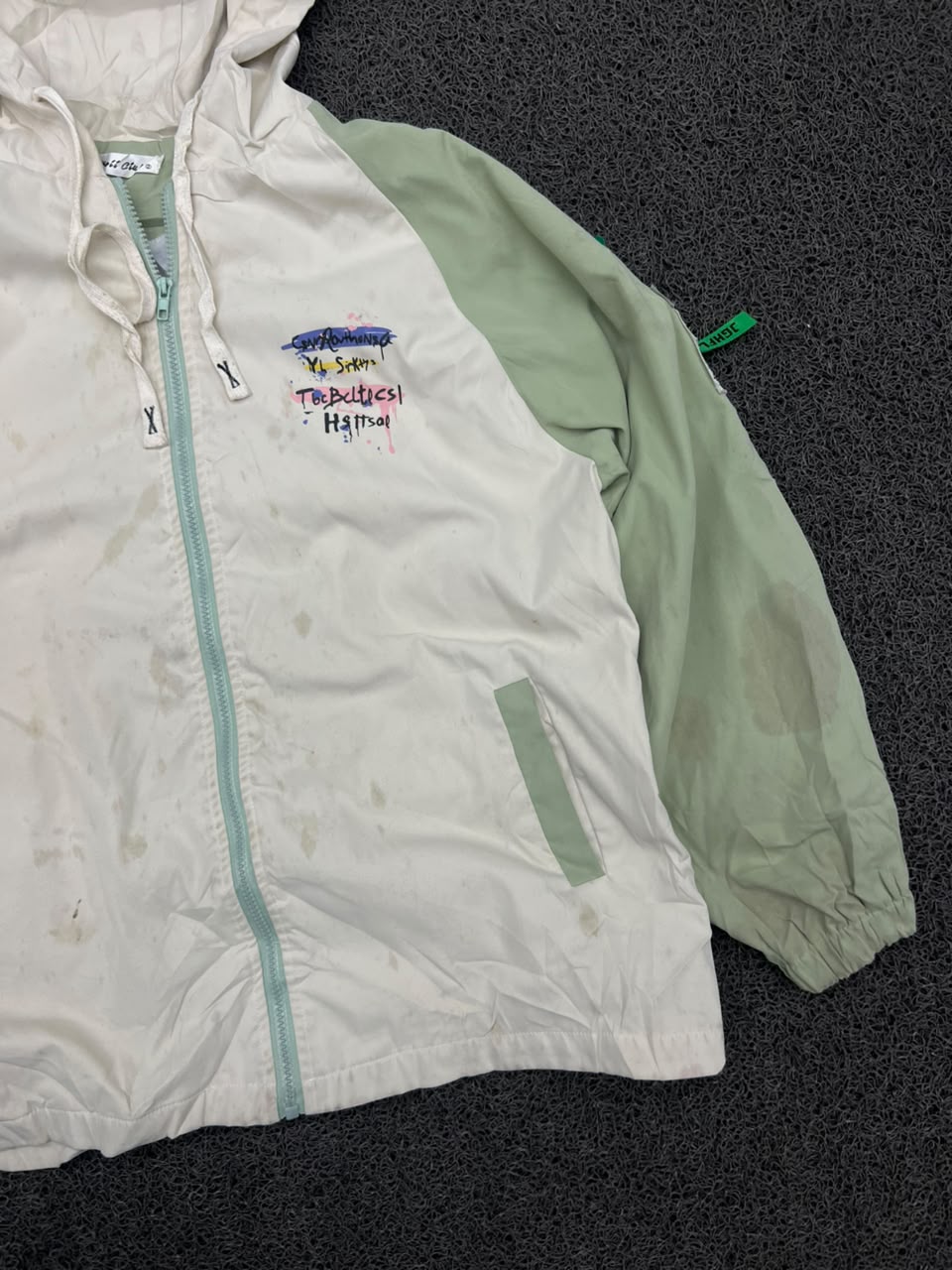 Hooded Windbreaker Jacket ⚠️ Stained