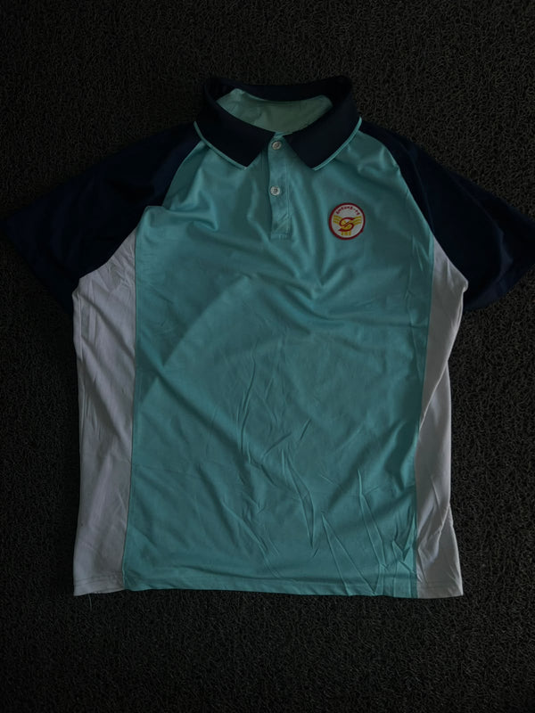 Vintage Colorblock Polo T-Shirt with Chest Logo