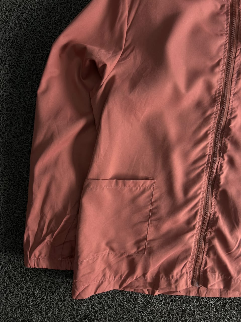 Vintage Peach Lightweight Zip-Up Windbreaker Jacket