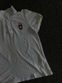 White Embroidered Logo Polo T-Shirt