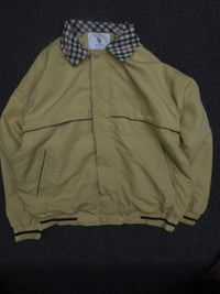 Vintage Khaki Harrington Jacket with Checkered Collar