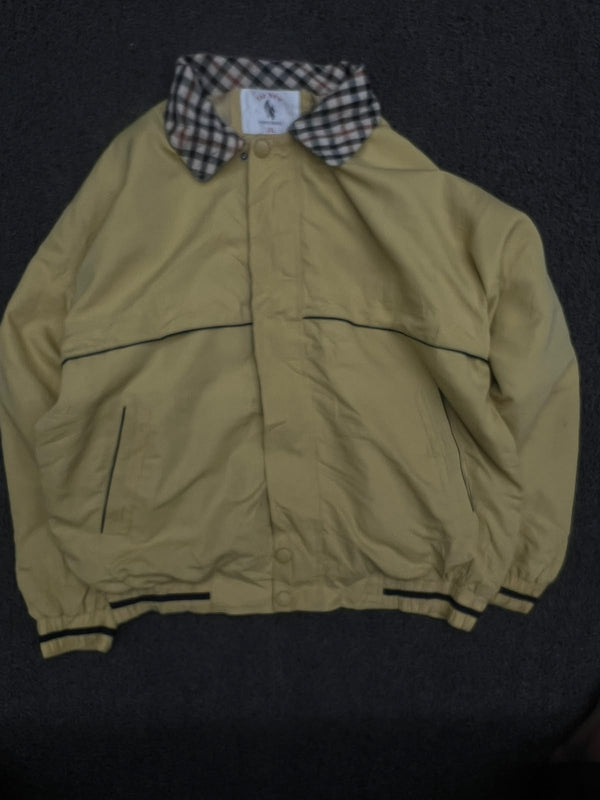 Vintage Khaki Harrington Jacket with Checkered Collar
