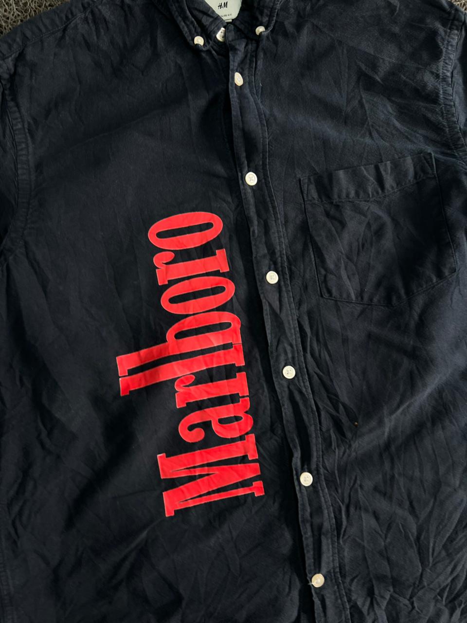 Thrift H&M Marlboro Graphic Button-Up Shirt