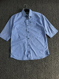 Thrifted Micro Check Short Sleeve Button-Up Shirt