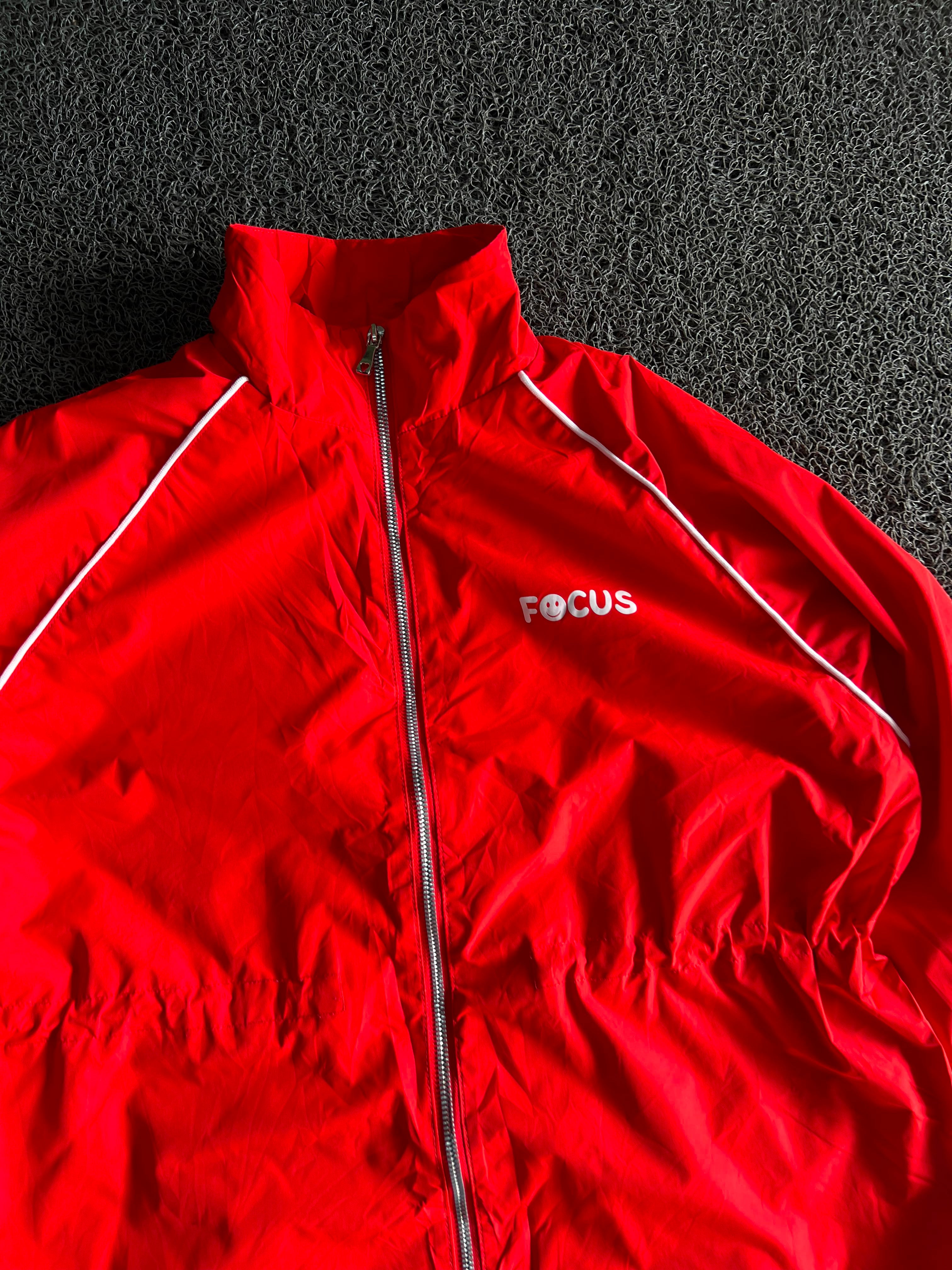 Focus Red Track Windbreaker Jacket