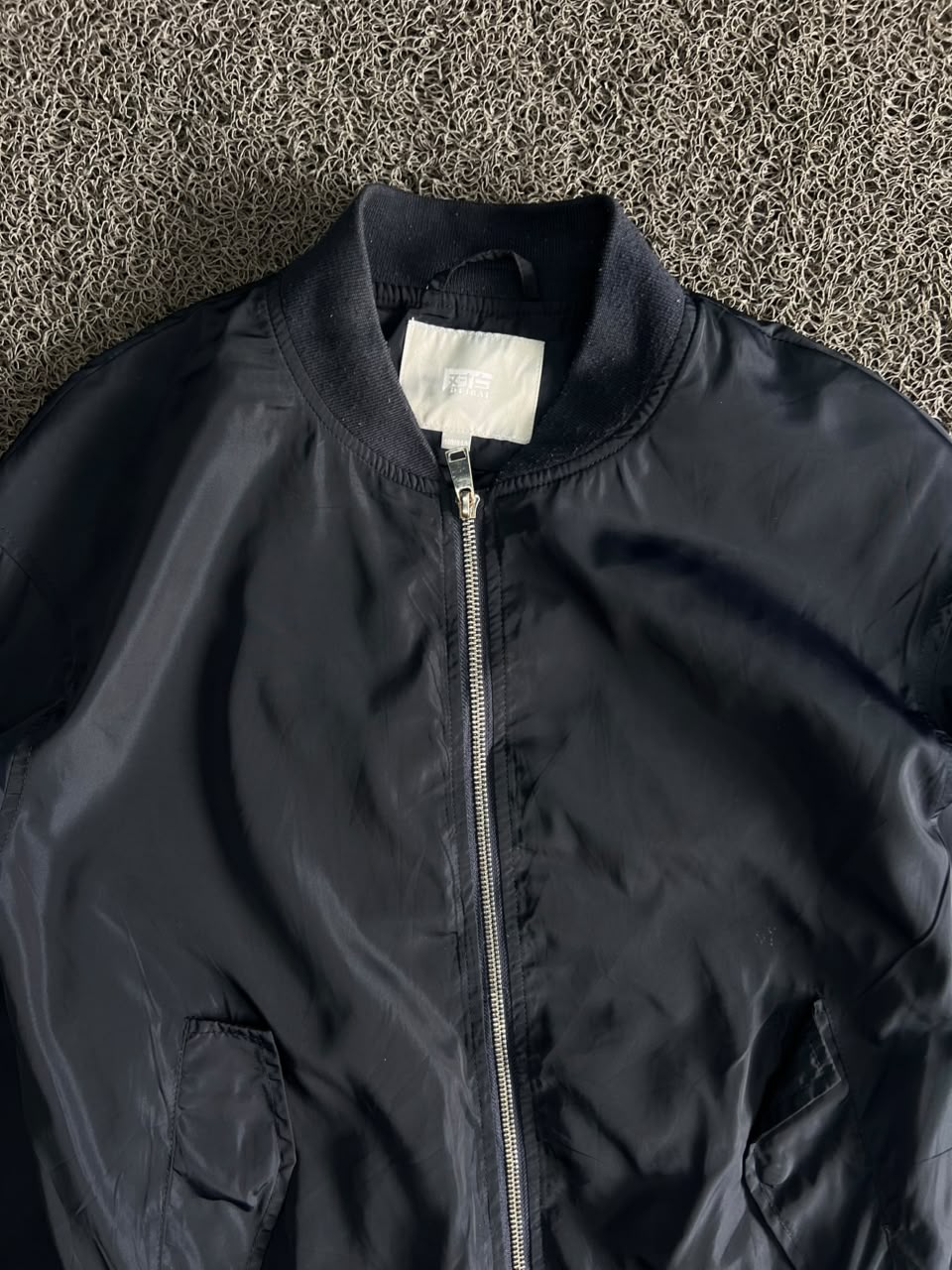 Vintage Black MA-1 Bomber Jacket – Full Zip Utility Style
