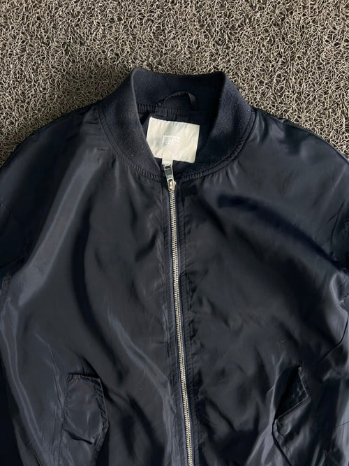 Vintage Black MA-1 Bomber Jacket – Full Zip Utility Style