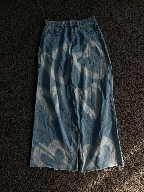 Vintage Zara Wide Leg Bleach Wash Denim Jeans