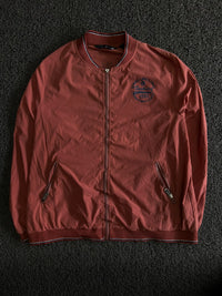 Vintage Rust Brown Zip-Up Bomber Jacket
