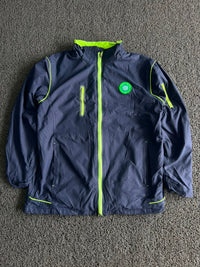 Vintage Navy Blue & Neon Green Windbreaker Jacket
