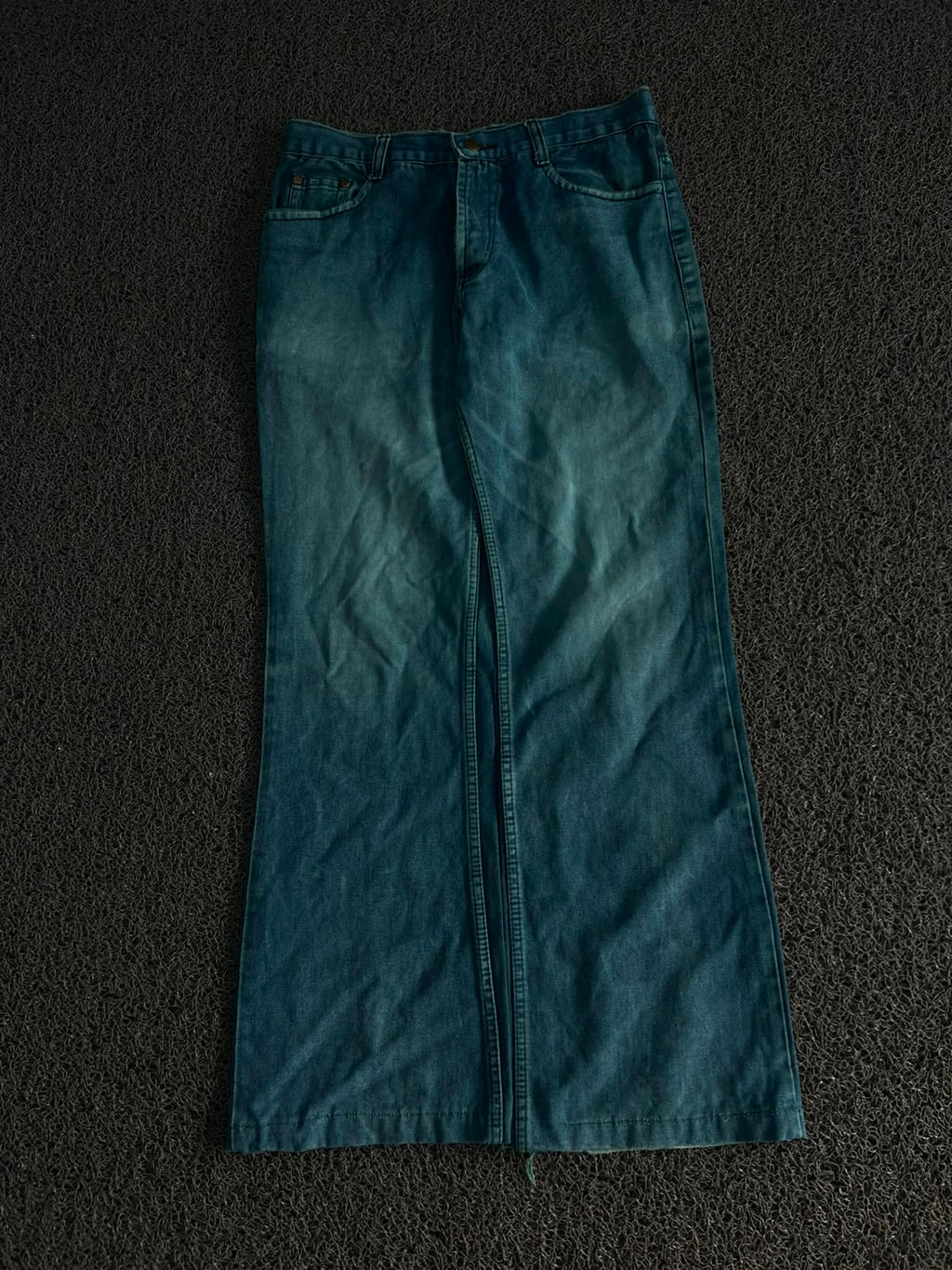 Vintage Teal Wide Leg Denim Jeans