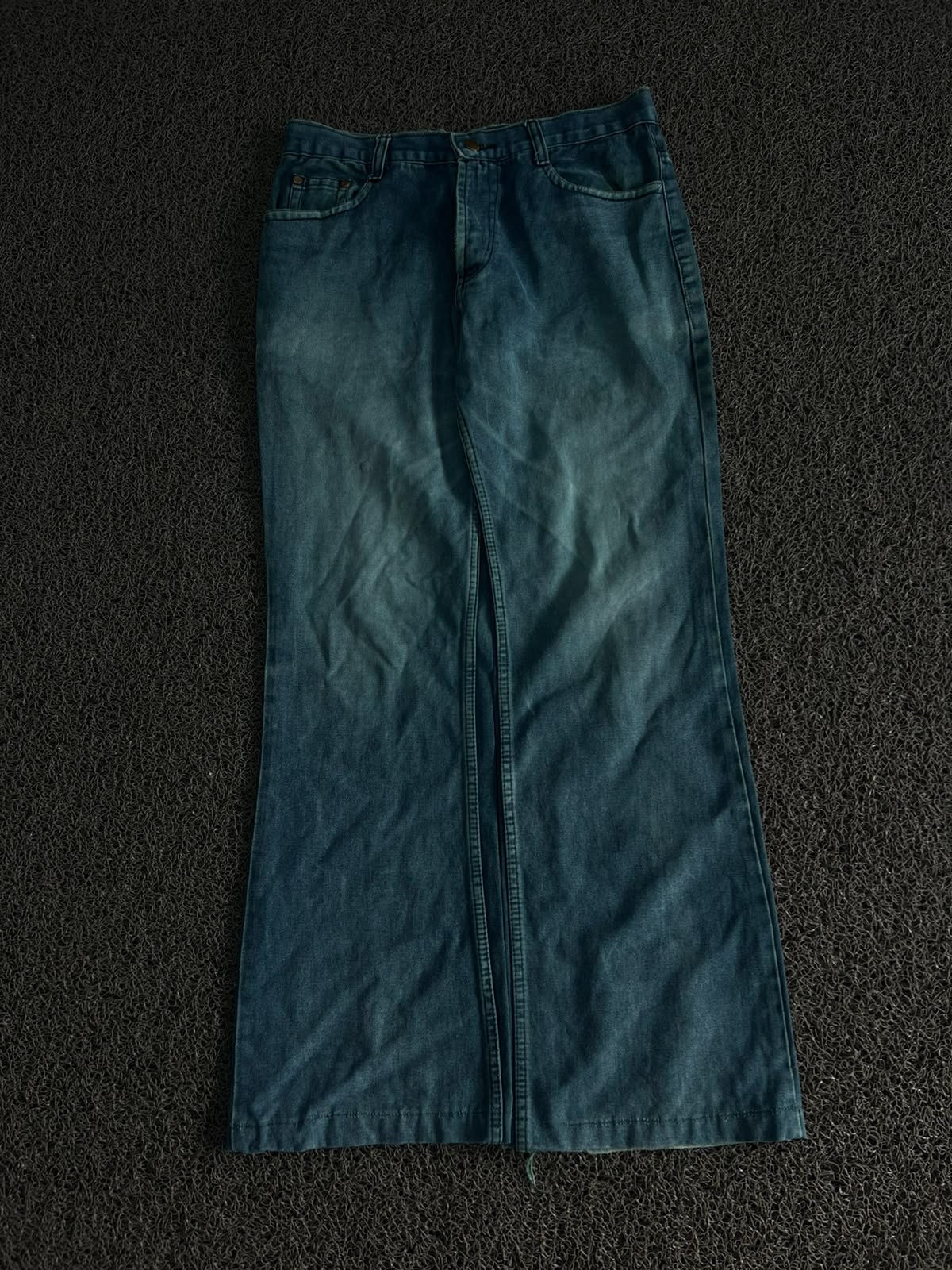 Vintage Teal Wide Leg Denim Jeans