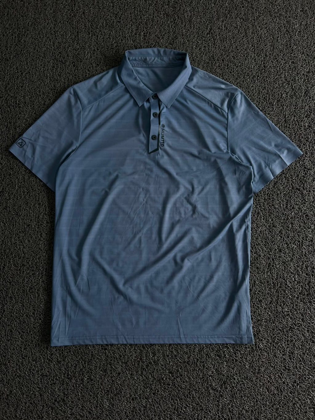 Vintage Men's Slate Blue Performance Polo T-Shirt – Short Sleeve Collared Active Wear