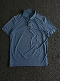Vintage Men's Slate Blue Performance Polo T-Shirt – Short Sleeve Collared Active Wear