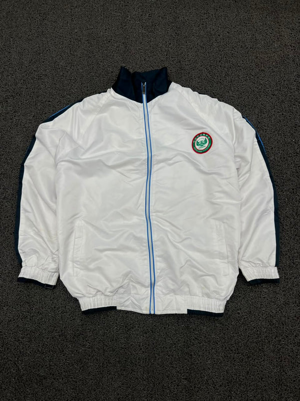 Vintage Chinese School White Zip-Up Track Jacket