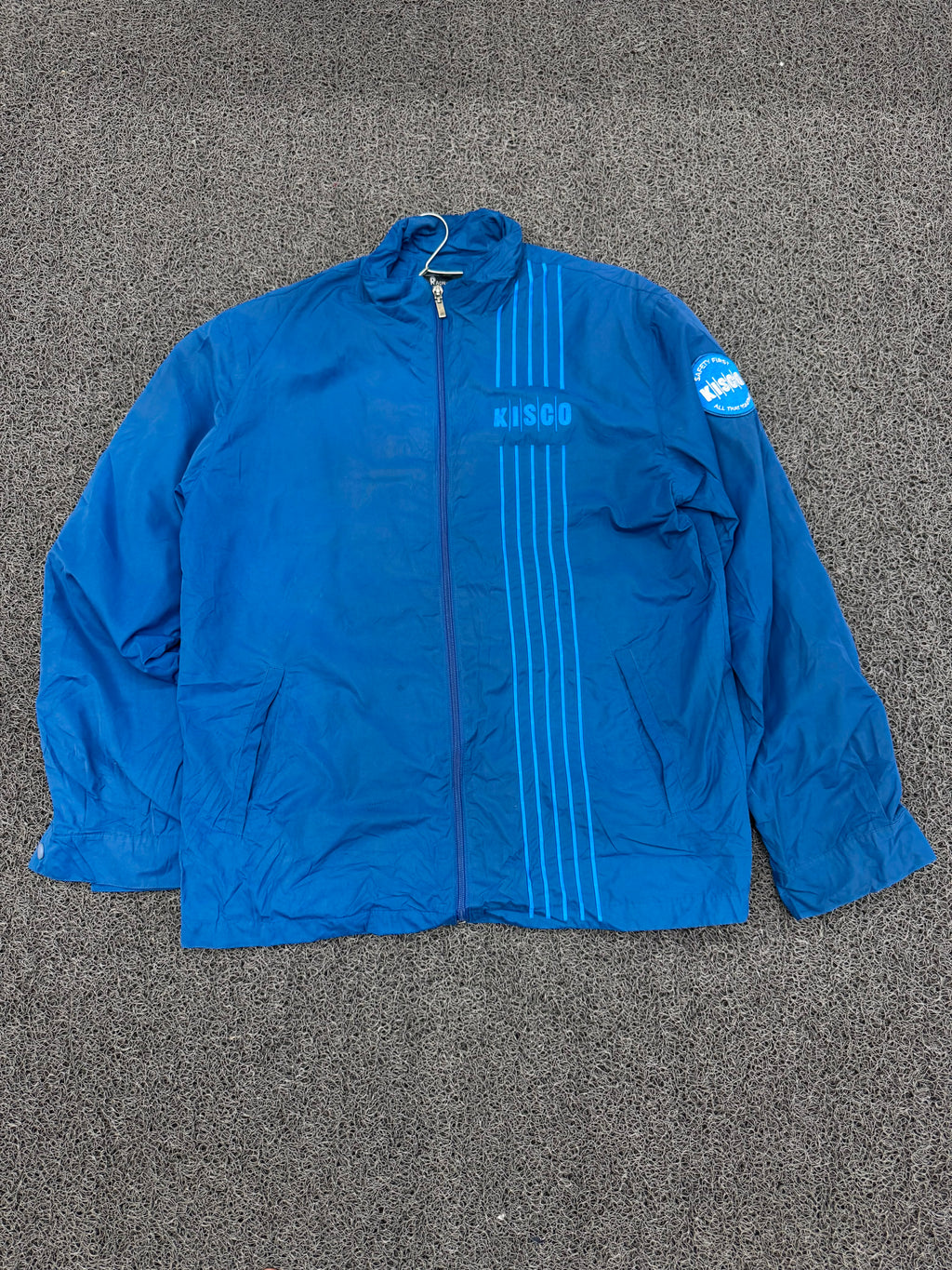 Kisco Blue Lightweight Full-Zip Windbreaker Jacket