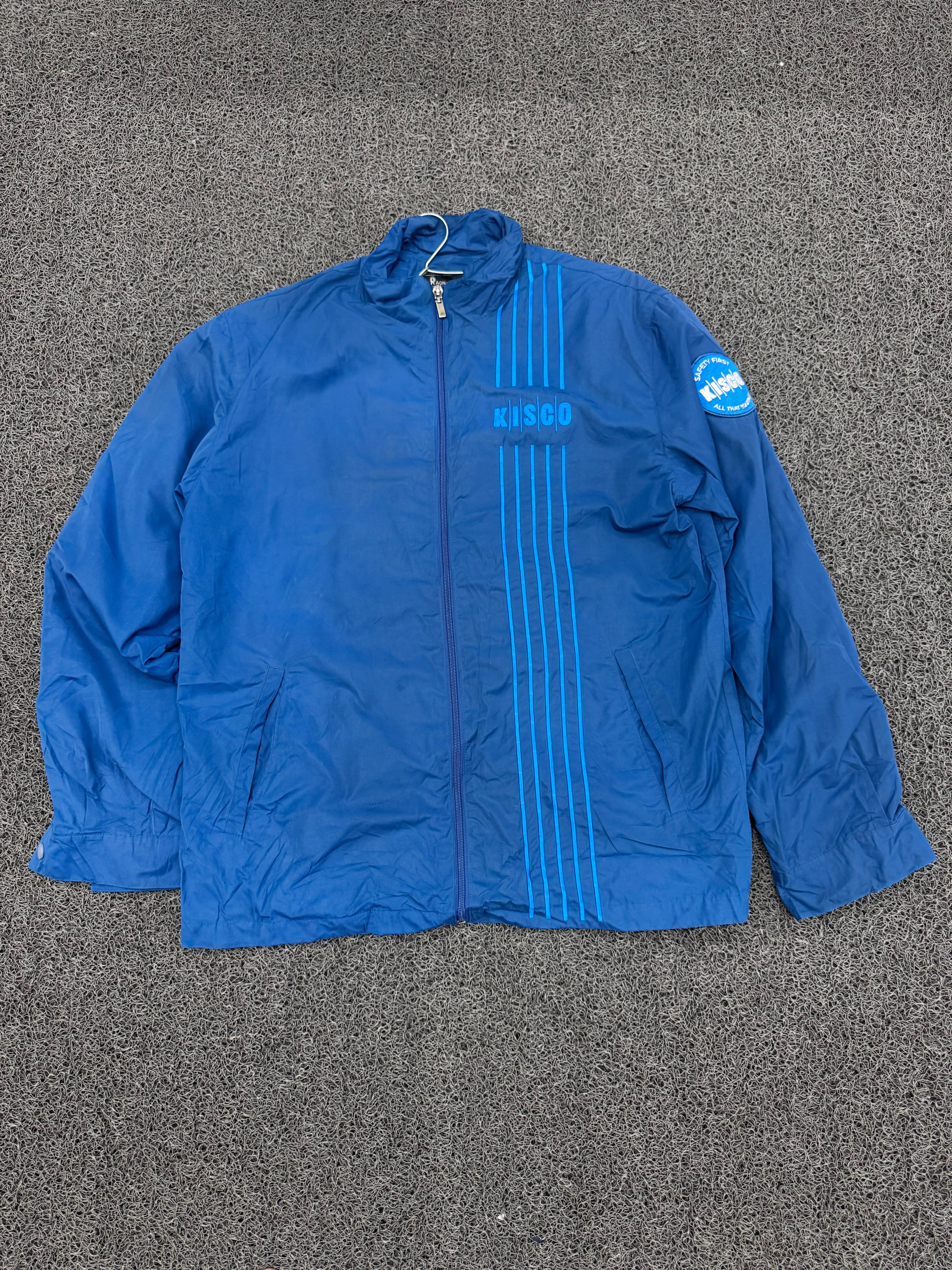 Kisco Blue Lightweight Full-Zip Windbreaker Jacket
