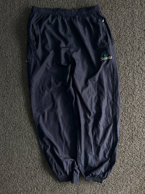 Swasta Thrift  Embroidered Track Pants – Elastic Cuff Joggers ⚠️ Small Scratch