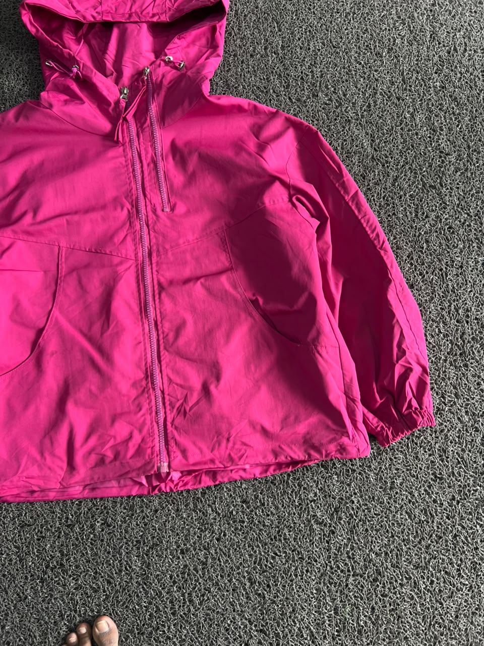 Vintage Hot Pink Hooded Windbreaker Jacket