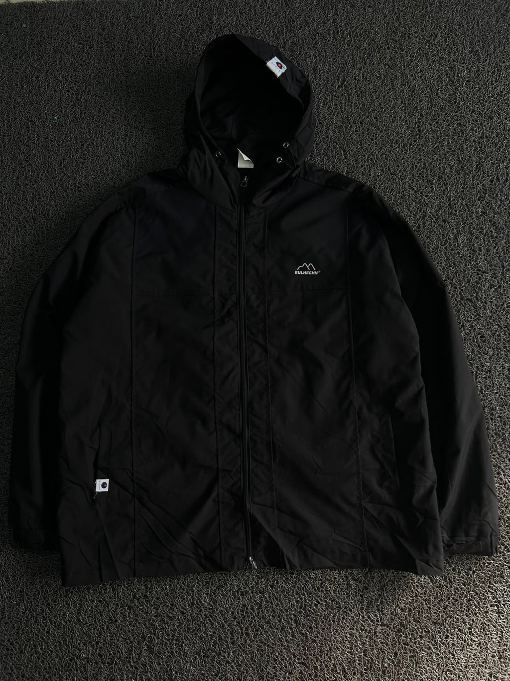Bulhechn Black Hooded Windbreaker Jacket | Pre-Owned | Good Condition