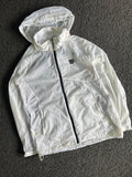 Wilson White Lightweight Hooded Windbreaker Jacket – Full Zip Sports Casual Outerwear