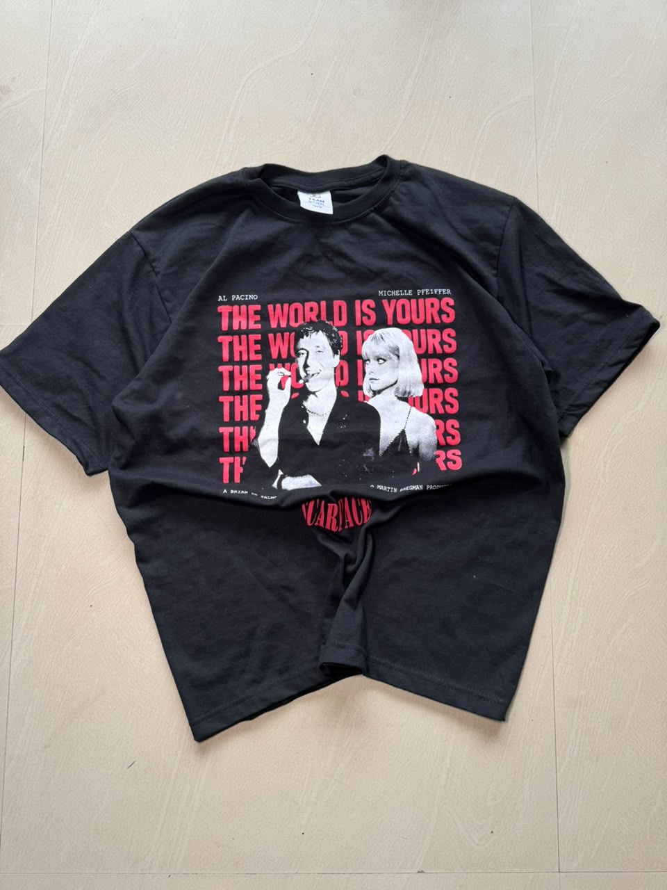 Scarface "The World Is Yours" Graphic Oversized Black T-Shirt