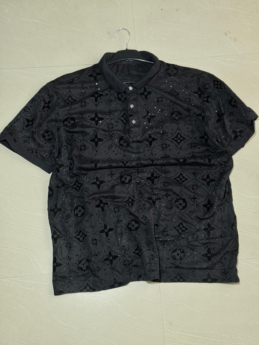Vintage Black Monogram Polo T-Shirt
