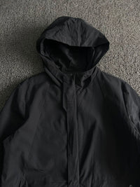 Vintage Black Hooded Utility Jacket ⚠️ Small Damage