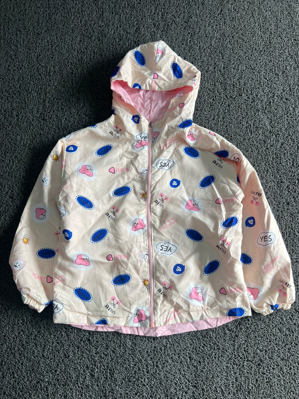 Reversible Pink Hooded Jacket | Double-Sided Printed Windbreaker