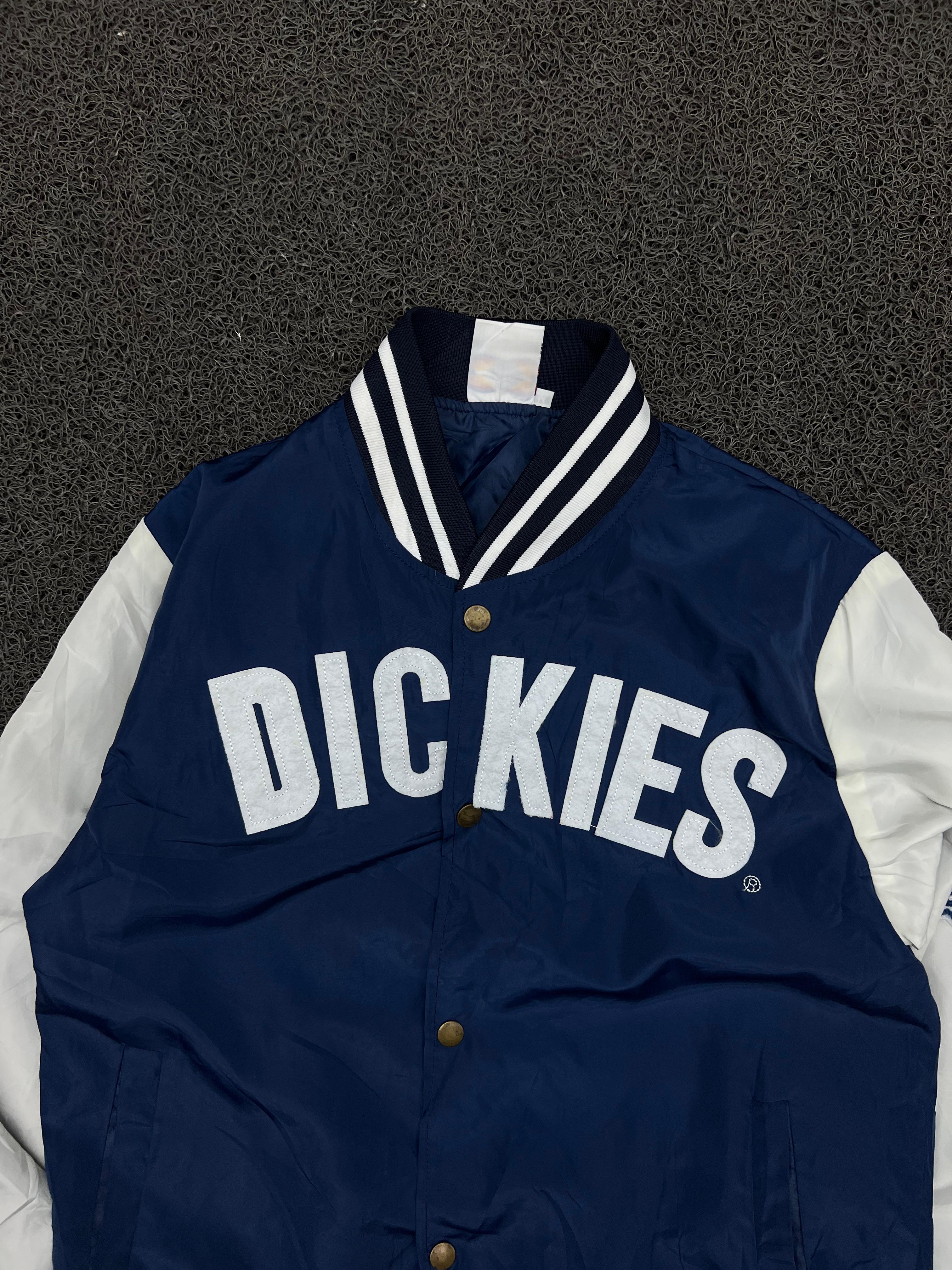 Dickies Navy & White Varsity Snap Button Bomber Jacket