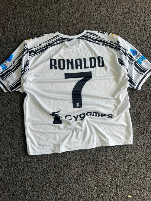 Juventus Cristiano Ronaldo #7 Home Jersey 2020/21 – White & Black Football Five Sleeve Jersey