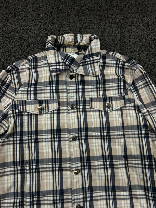 Premium Check Plaid Button-Up Trucker Jacket