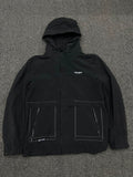 Ayant Harbor Black Hooded Utility Windbreaker Jacket