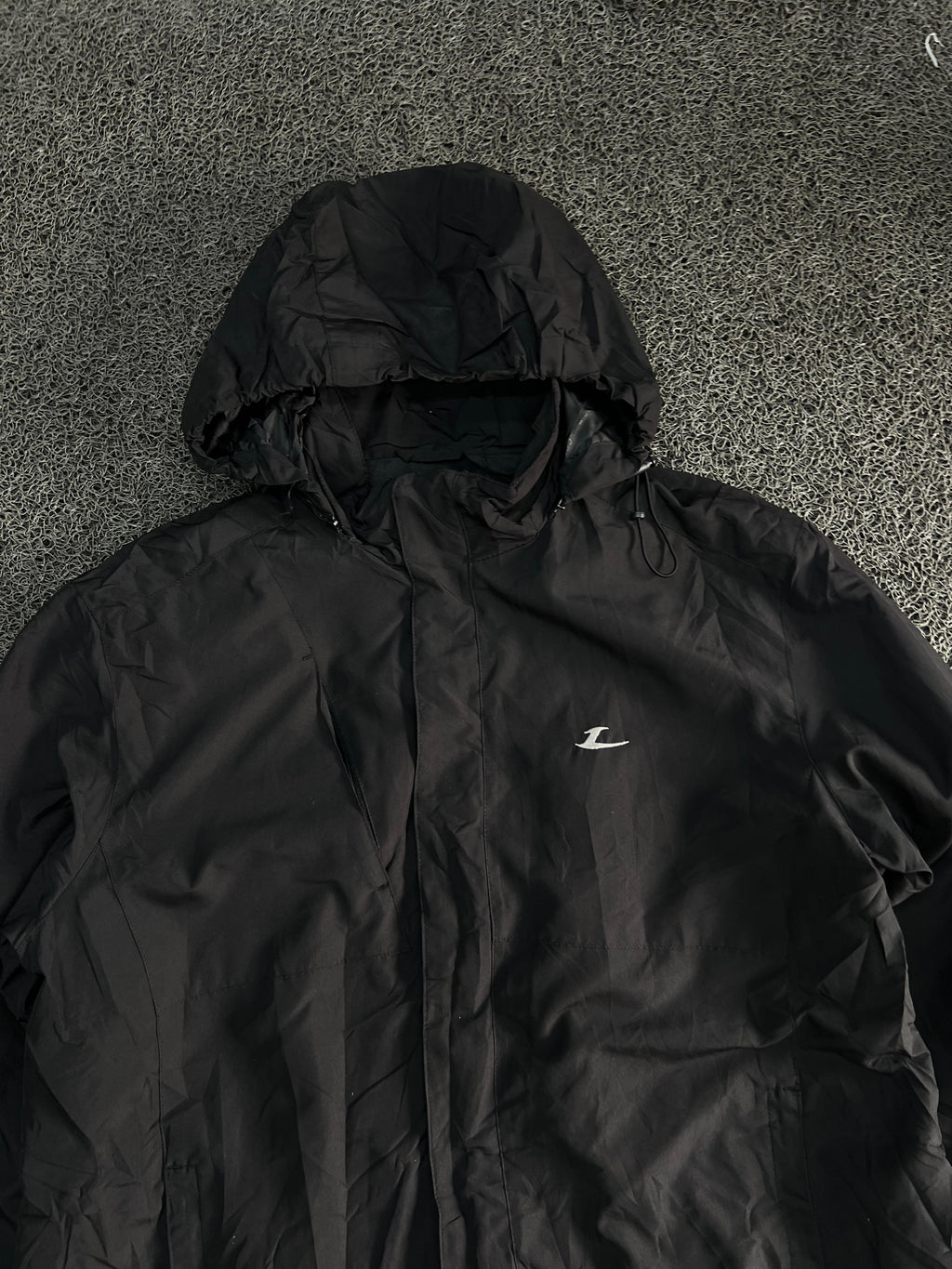 Black Lightweight Hooded Windbreaker Jacket – Full Zip Water-Resistant Outdoor Coat