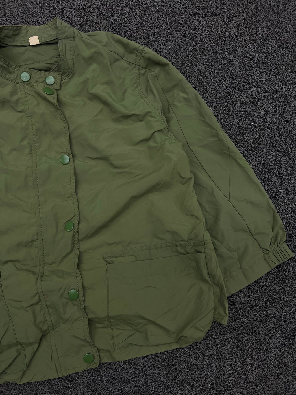 Olive Green Snap Button Utility Jacket