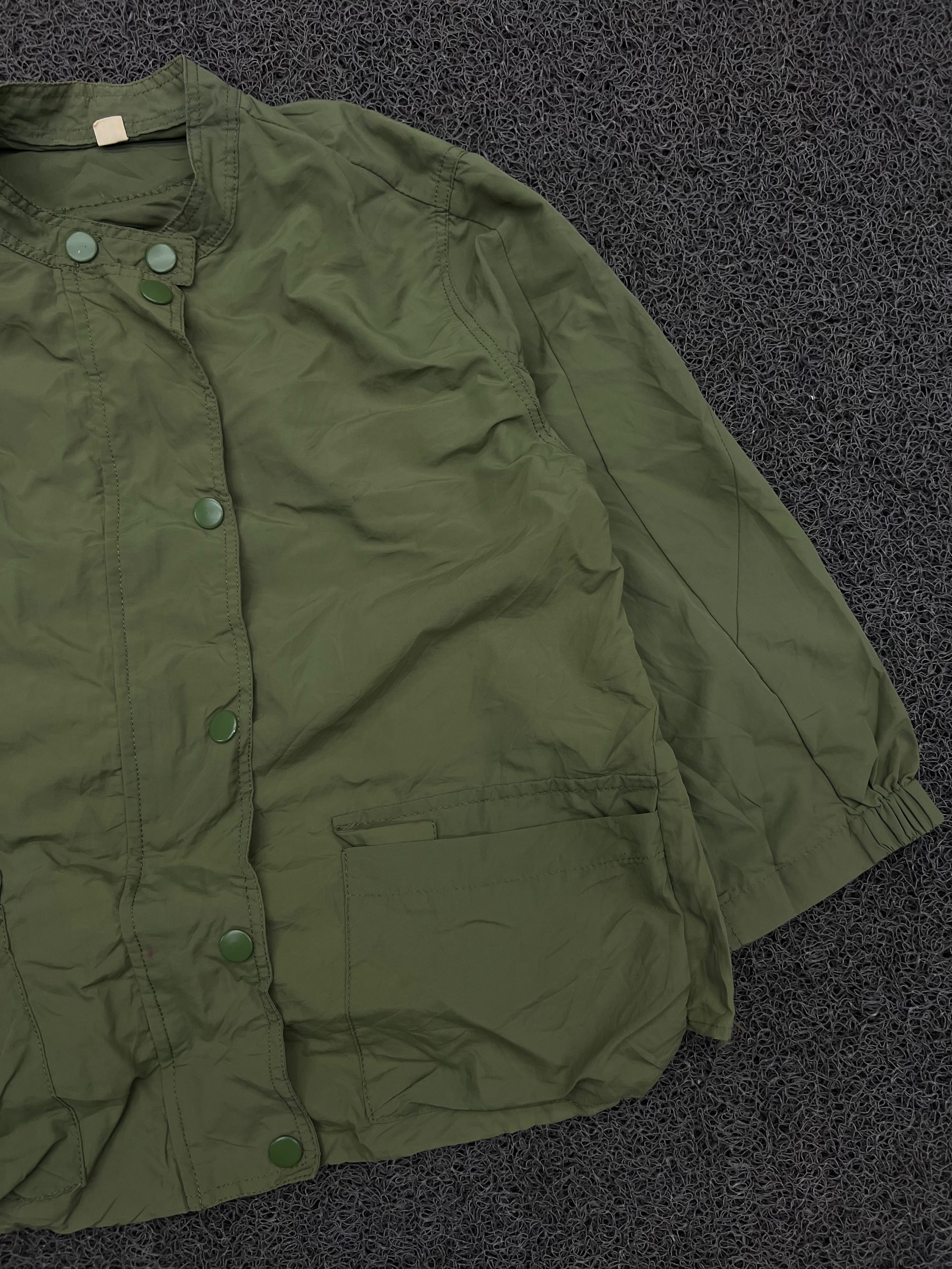 Olive Green Snap Button Utility Jacket