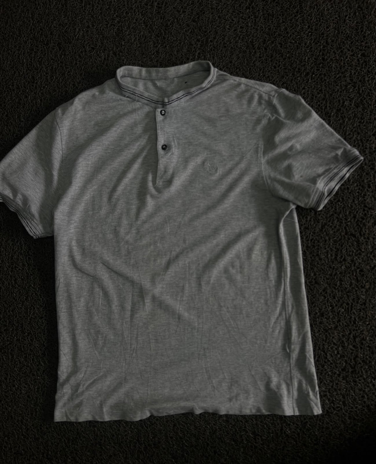 Henley Neck Short Sleeve T-Shirt with Button Placket