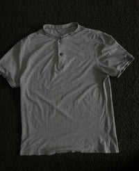 Henley Neck Short Sleeve T-Shirt with Button Placket