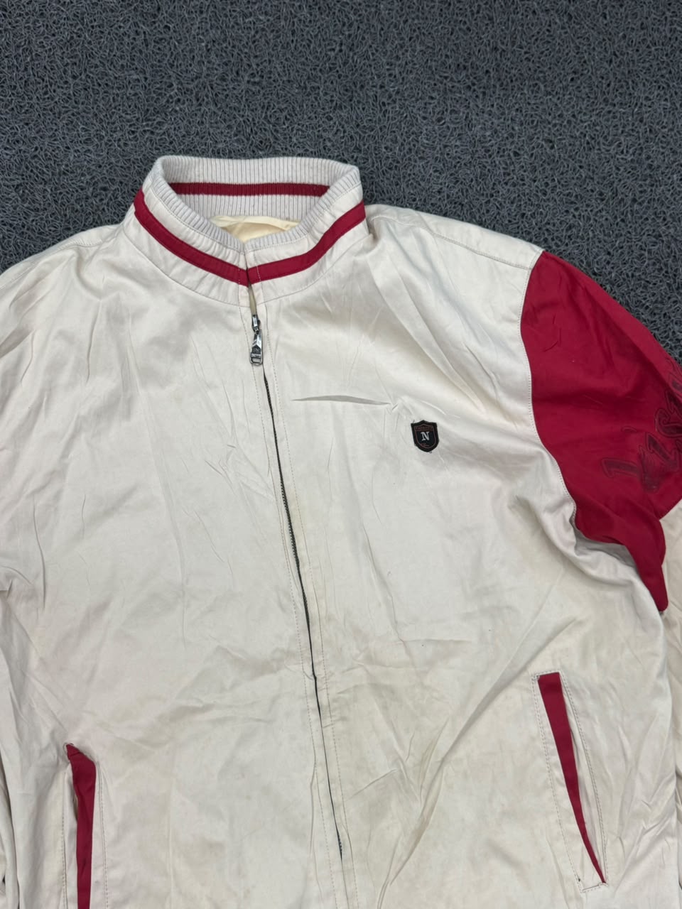 Men's Color Block Zip-Up Bomber Jacket – Ribbed Collar Casual Windbreaker