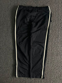 Vintage Black Track Pants with White Side Stripes & Drawstring – Thriftwear