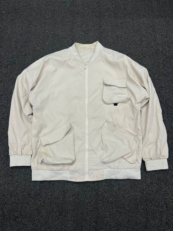Cream Utility Pocket Bomber Jacket ⚠️ Small Stain