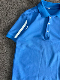 Vintage Blue ZEISS Striped Sleeve Polo T-Shirt