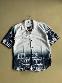 Men’s Urban Graphic Print Short Sleeve Casual Shirt