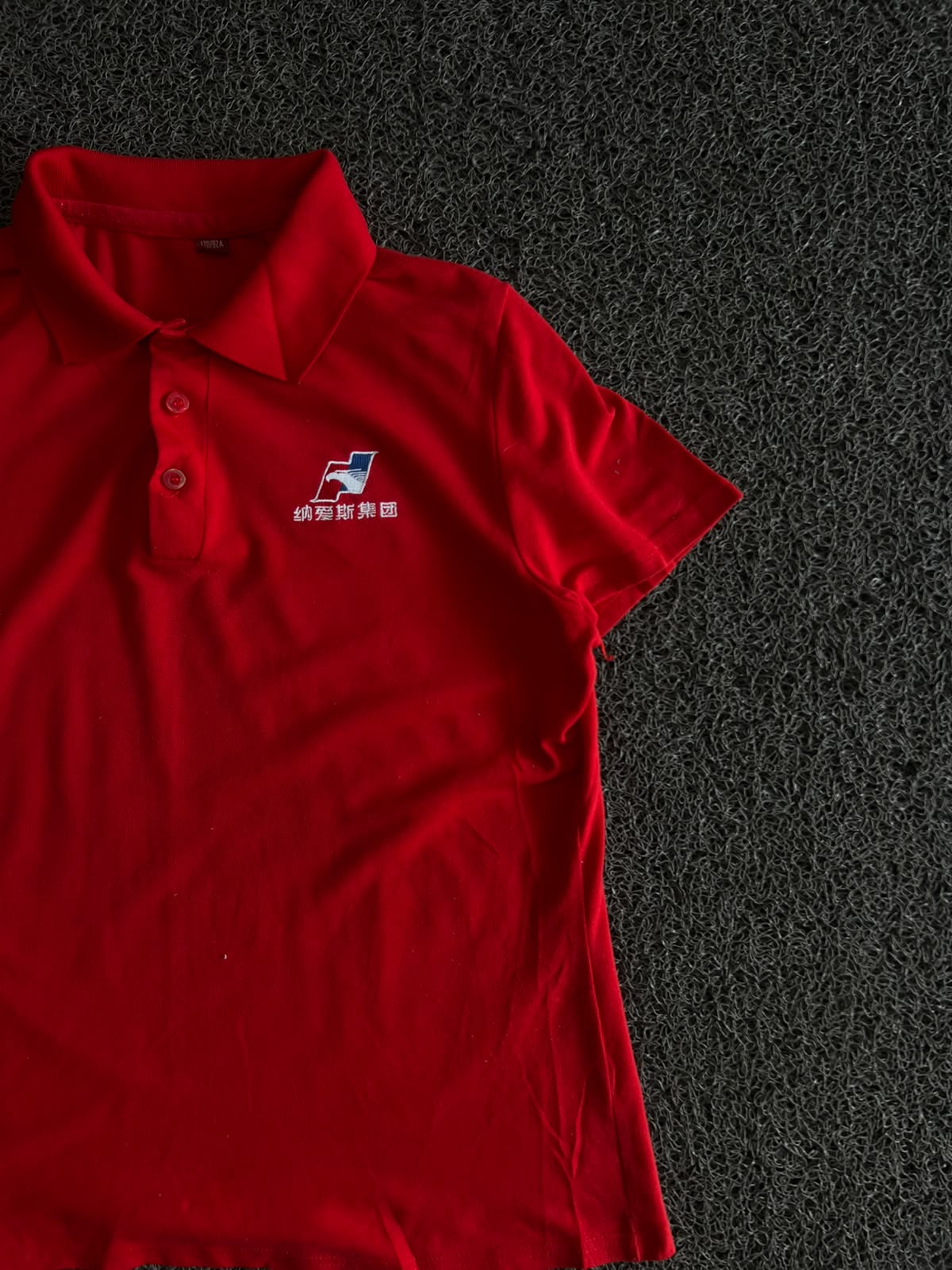 Men’s Red Solid Polo T-Shirt with Logo
