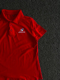 Men’s Red Solid Polo T-Shirt with Logo
