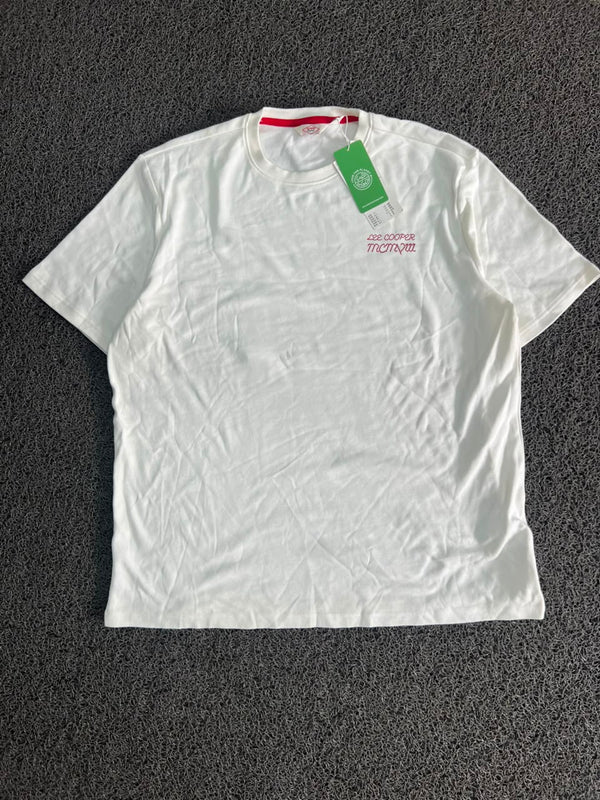 Lee Cooper White Graphic Back Print T-Shirt – Crew Neck Short Sleeve Tee