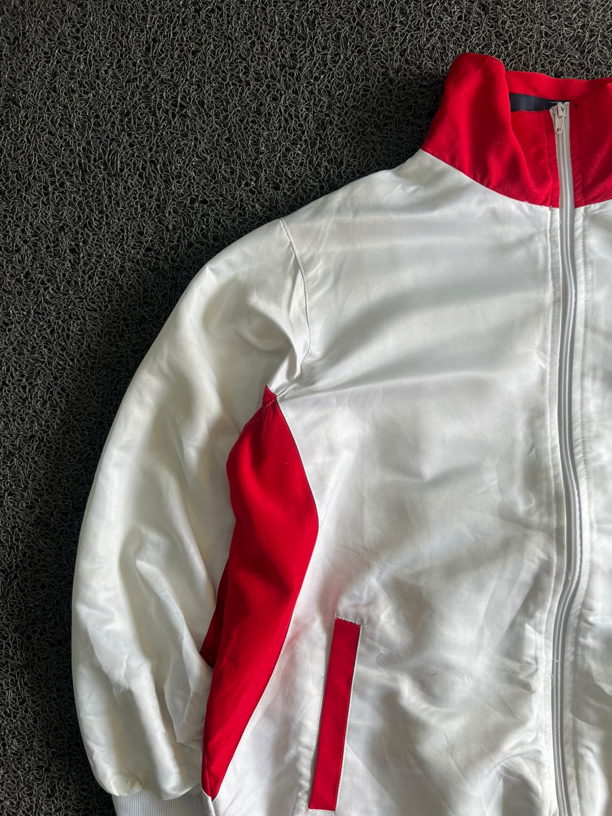 Unisex White & Red Track Jacket ⚠️ Minor Marks