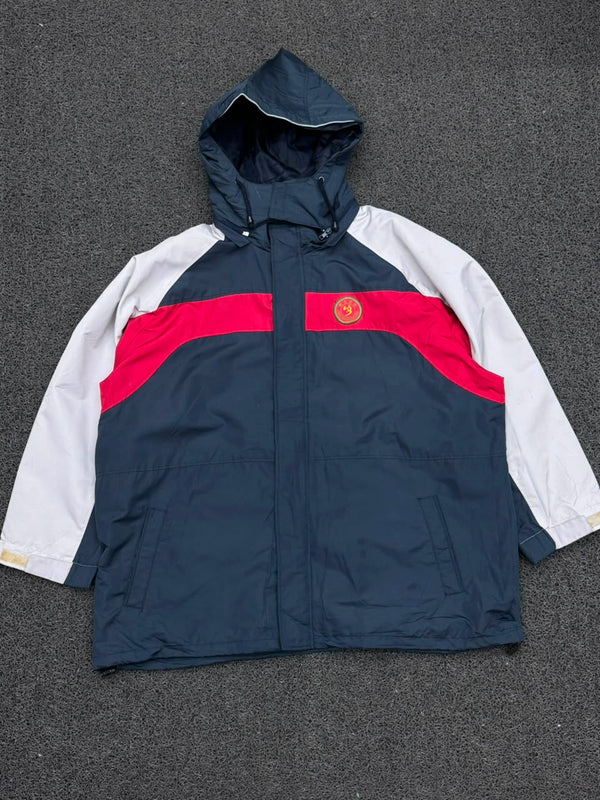 Vintage Colorblock Hooded Outdoor Jacket